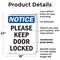 Signmission Please Keep Door Locked, 18 in W x Rectangle, Plastic OS-2PACK-NS-P-1824-V-17471 - alternate 4